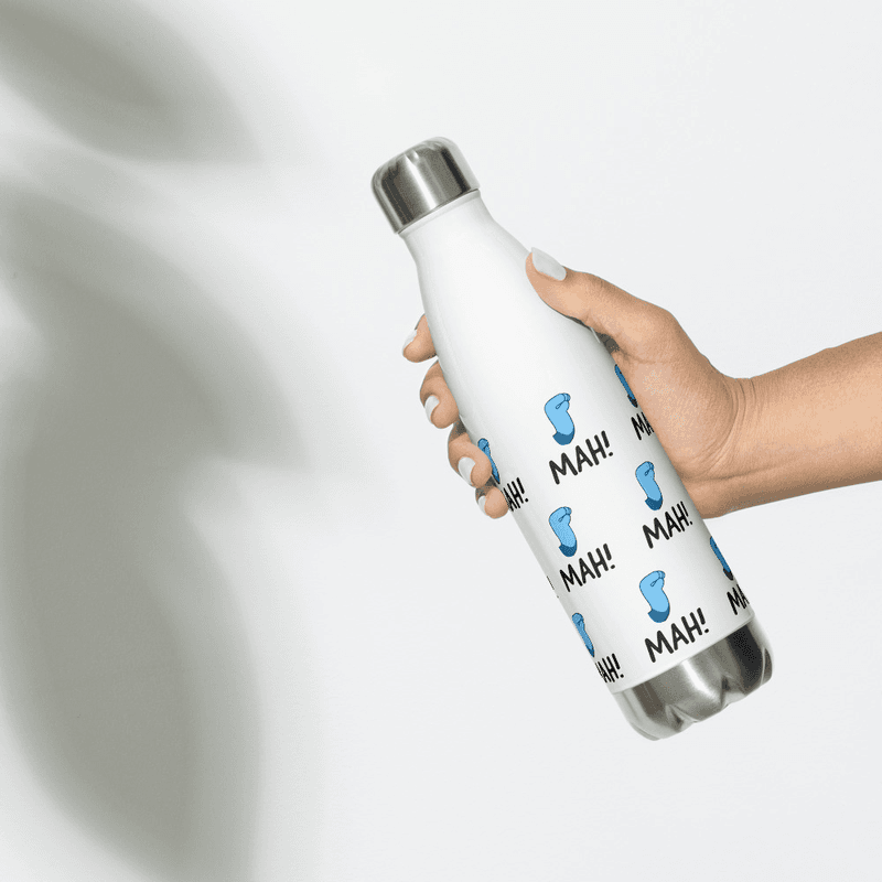 Mah! Shaun Stainless Steel Water Bottle — White
